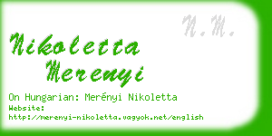 nikoletta merenyi business card