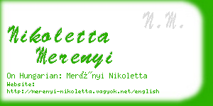 nikoletta merenyi business card